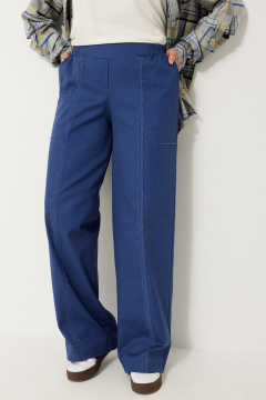 Широкие джинсовые брюки со стрейчем для комфортных повседневных образов BegiModa 6062 сапфир - фото 3