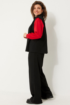 Полуприлегающий жилет из струящейся ткани для многослойных образов BegiModa 7018 чёрный - фото 5