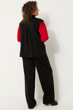 Полуприлегающий жилет из струящейся ткани для многослойных образов BegiModa 7018 чёрный - фото 4