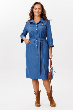 Джинсовое платье полуприлегающего силуэта с карманами Mubliz 220 джинс - фото 2
