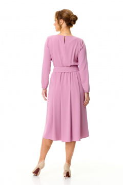 Платье миди с нагрудными вытачками и декоративным разрезом T&N 7605 пудра - фото 4