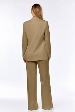 Деловой костюм палаццо из текстиля с жакетом и жилетом Ольга Стиль Л-304 песочный - фото 2