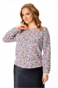 Блуза из вискозы с рюшей и эластичной спинкой T&N 7613 цветная_мозаика - фото 2