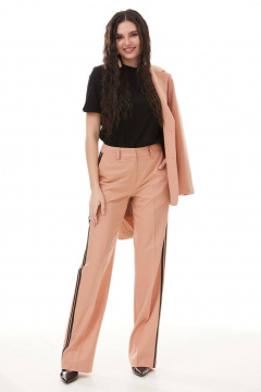 Женский деловой комплект из жакета, брюк и футболки Твой имидж 2095 персик - фото 5