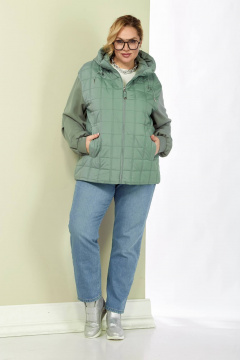 Демисезонная женская куртка с капюшоном из плащёвой ткани Shetti 2184 мята - фото 4