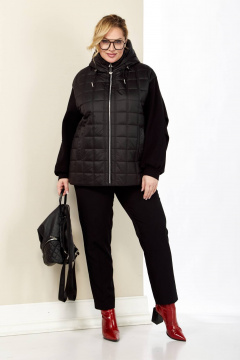 Черная демисезонная куртка с утеплителем и карманами Shetti 2184 черный - фото 5