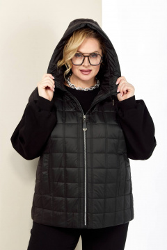 Черная демисезонная куртка с утеплителем и карманами Shetti 2184 черный - фото 4