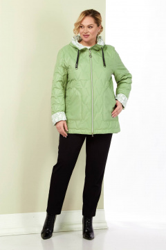 Демисезонная стеганная куртка зеленая на каждый день Shetti 2183 фисташка - фото 2