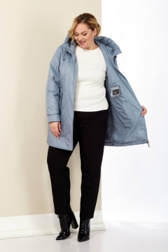 Демисезонная женская куртка с капюшоном из текстиля Shetti 2186 ментол - фото 5