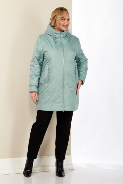 Демисезонная женская куртка с капюшоном из плащёвой ткани Shetti 2186 мята - фото 2