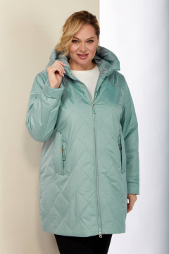 Демисезонная женская куртка с капюшоном из плащёвой ткани Shetti 2186 мята - фото 1