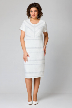 Летнее белое платье из трикотажа с вырезом и подрезом Slaviaelit 550 - фото 3