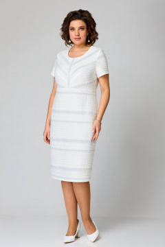Летнее белое платье из трикотажа с вырезом и подрезом Slaviaelit 550 - фото 2