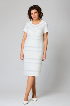Летнее белое платье из трикотажа с вырезом и подрезом Slaviaelit 550 - фото 1