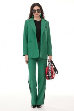 Деловой демисезонный комплект: брюки, жакет и футболка Твой имидж 2096 яблоко - фото 1