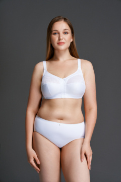 Бюстгальтер без каркасов мягкая чашка расшаренный Milavitsa 104082 белый - фото 1