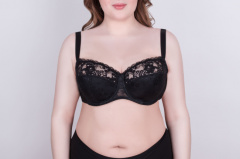 Бюстгальтер балконет бандо черный на каждый день Milavitsa 116180 черный - фото 1