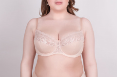 Бюстгальтер балконет бандо бежевый для полных форм Milavitsa 116181 нюд - фото 1