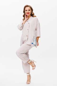 Брюки, жакет Anastasia 1202 пудровый - фото 1