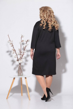 Платье трикотаж экокожа прямое с капюшоном Fortuna ШЖ 697 - фото 4