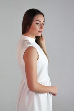 Нарядное платье из текстиля с декоративными элементами VG Collection 133 белый - фото 2