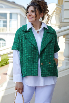 Жилет Vittoria Queen 22573 диз. клетка зеленый - фото 1