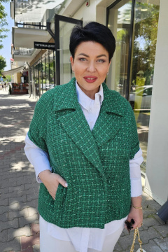 Жилет Vittoria Queen 22573 диз. клетка зеленый - фото 4