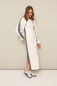 Платье и бомбер в спортивном стиле из трикотажа белое PUR PUR 11-349/1 - фото 2