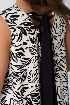 Платье LeNata 16492 молочно-черный - фото 4