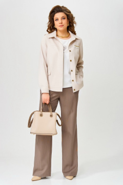 Брюки, бомбер, топ Fita 4021 бежево-коричневый - фото 1