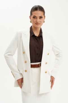 Жакет двубортный из вискозы с золотыми пуговицами Ketty К-03430 молочный - фото 1