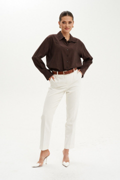 Брюки широкие из вискозы с разрезами и карманами Ketty К-01960 молочный - фото 2