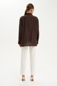 Брюки широкие из вискозы с разрезами и карманами Ketty К-01960 молочный - фото 3