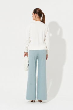 Джемпер молочный из вискозной пряжи с круглой горловиной Ketty К-19040 молочный - фото 4