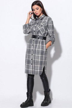 LeNata 11169 серый-в-клетку