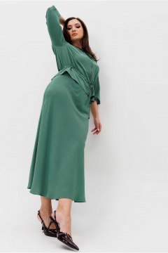 Женский костюм из текстиля с юбкой и блузой на кулисе Mislana С1038 - фото 5