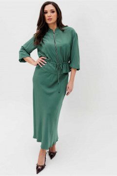 Женский костюм из текстиля с юбкой и блузой на кулисе Mislana С1038 - фото 1