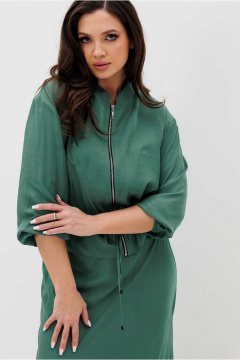 Женский костюм из текстиля с юбкой и блузой на кулисе Mislana С1038 - фото 3