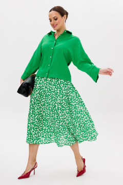 Блуза, юбка Anastasia 1198 зеленый/принт - фото 4