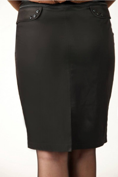 Черная юбка классический карандаш с разрезом Klever 392 черный - фото 2