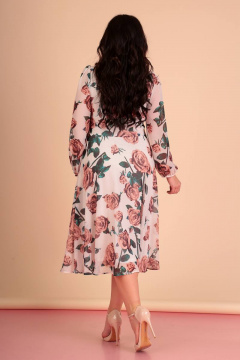 Летнее платье из текстиля в классическом стиле Liona Style 642 молочный - фото 3