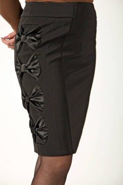 Юбка карандаш с отделкой из атласных бантов Klever 399 черный - фото 1