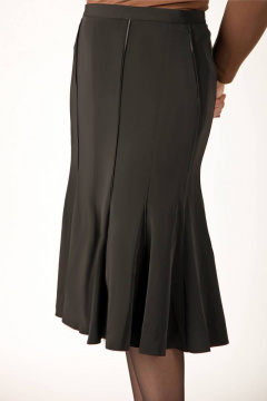 Юбка из 12 клиньев с атласной тесьмой и разрезом Klever 417 черный - фото 1