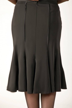 Юбка из 12 клиньев с атласной тесьмой и разрезом Klever 417 черный - фото 2