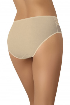 Трусы из эластичного трикотажа с высокой линией и кружевом Teyli 134 бежевый - фото 2