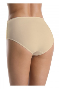 Трусы с кокеткой из кружева и средней линией из эластичного трикотажа Teyli 144 бежевый - фото 2