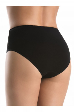 Трусы с кокеткой из кружева и средней линией из эластичного трикотажа Teyli 144 черный - фото 2