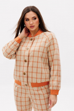 Бомбер и брюки в стиле спорт-шик с принтами для демисезона Fantazia Mod 4349 - фото 4