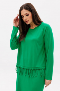 Свободная блуза А-силуэта с круглым вырезом и бахромой Fantazia Mod 4718 - фото 4