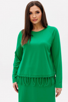 Свободная блуза А-силуэта с круглым вырезом и бахромой Fantazia Mod 4718 - фото 3